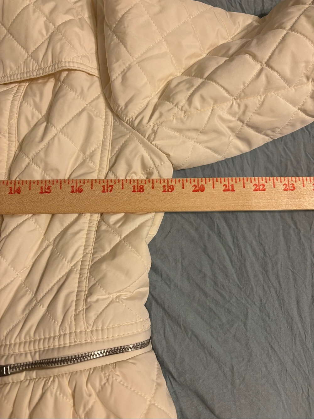 Talbots White Quilted Moto Jacket Lightweight Zip Front Women’s - Picture 5 of 9